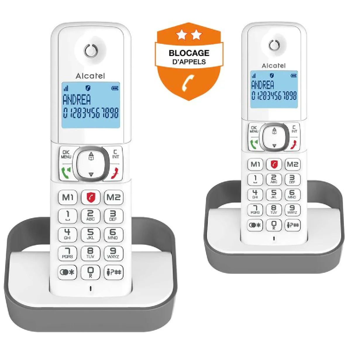 Téléphone sans fil Alcatel Pack Duo F 860 Duo avec fonction blocage des appels publicitaires - vue 6