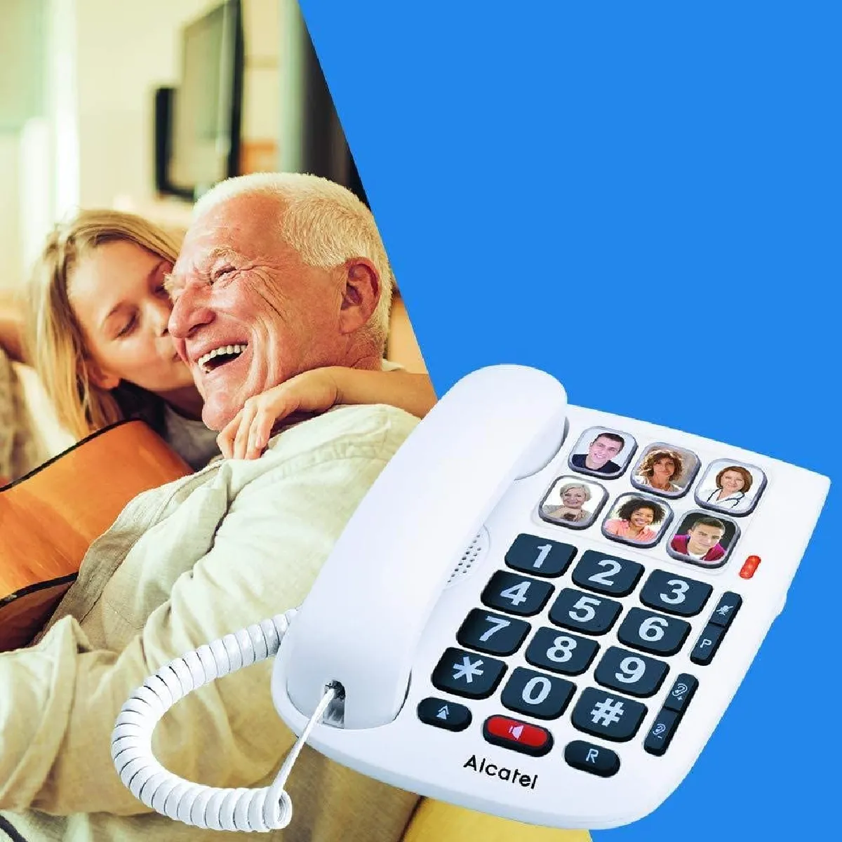 ALCATEL  t&eacute;l&eacute;phone fixe senior - Blanc