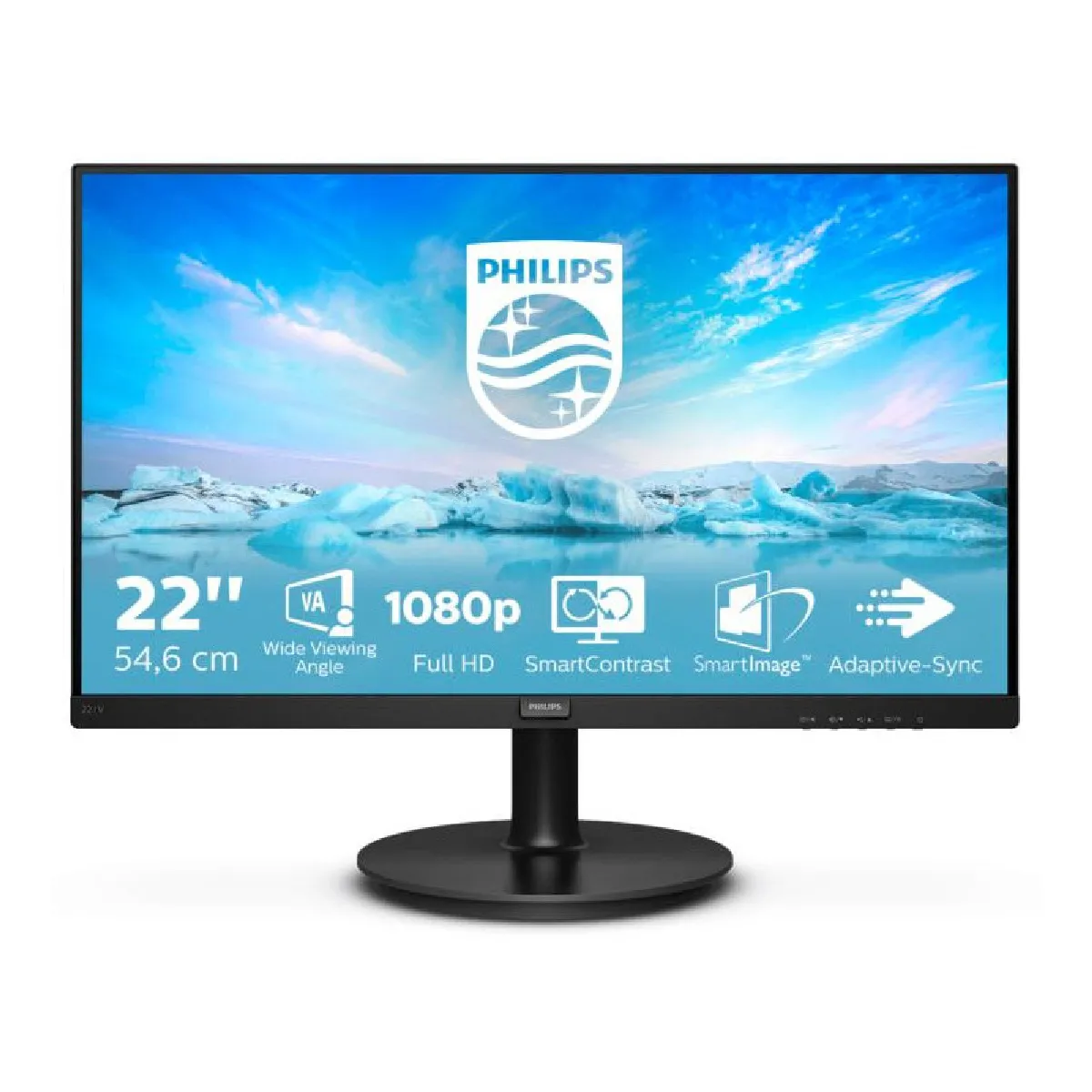 Non Communiqué Noir Texturé Philips V-Line 221V8 - Écran Led - 22" (21.5" Visualisable) - 1920 X 1080 Full Hd (1080P) @ 75 Hz - Va - 200 Cd/M² - 4000:1 - 4 Ms - Hdmi, Vga - Image 3