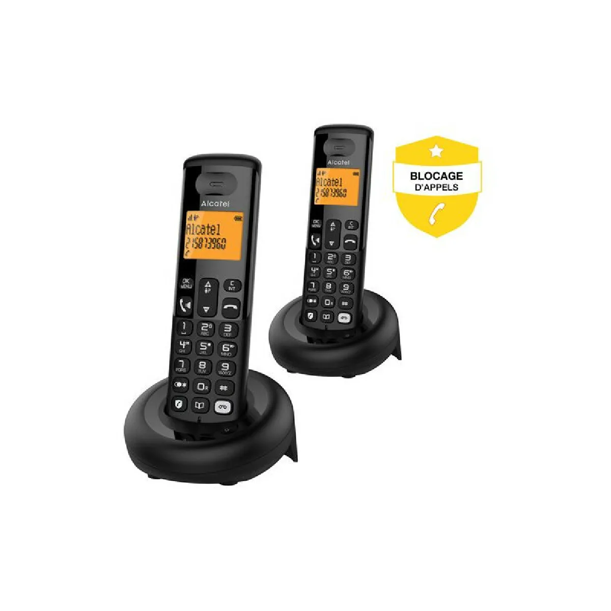 Alcatel - E260 - Téléphone sans fil - Pack Duo - Répondeur - Noir - Image 3