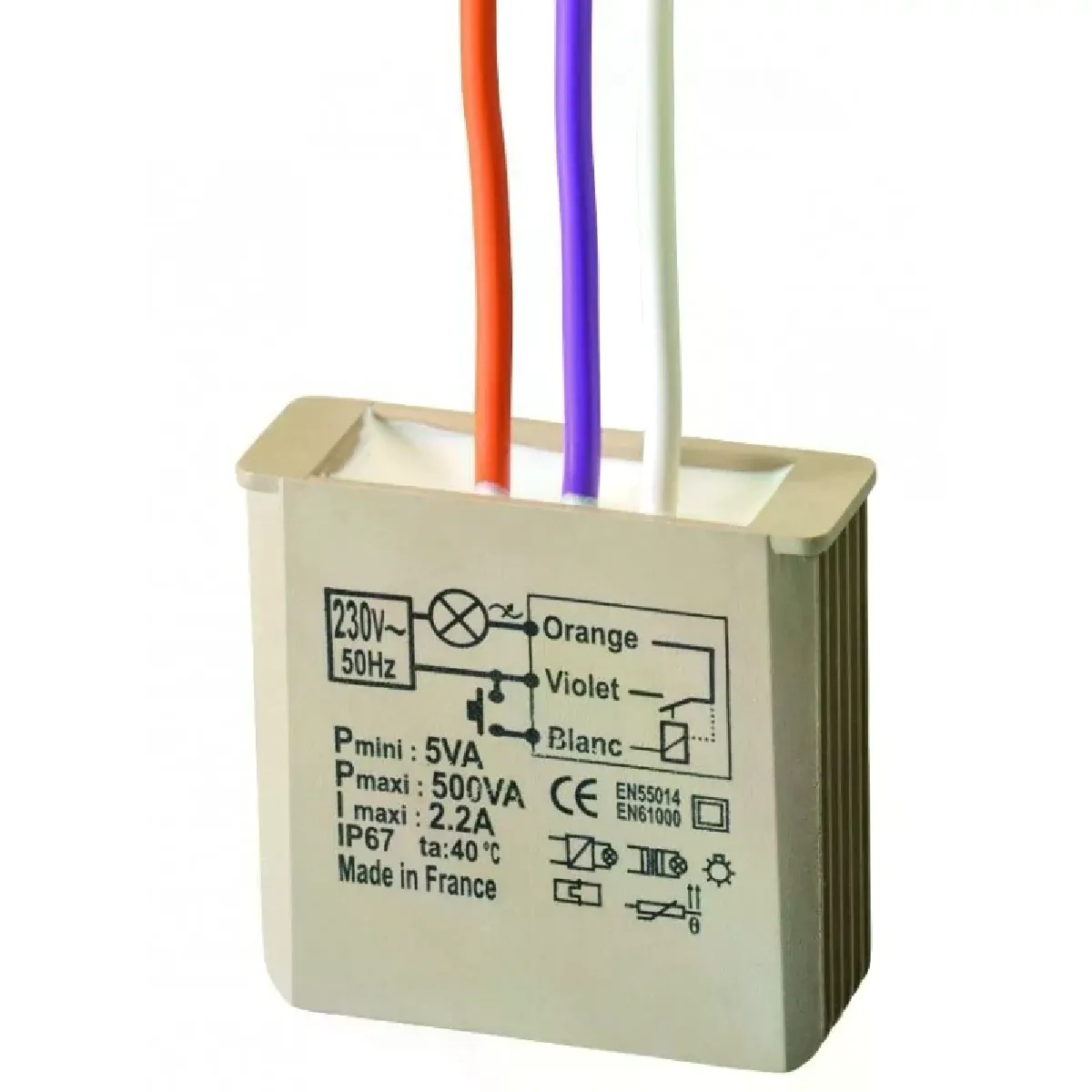 Yokis - Télérupteur encastré MTR500E - 500W - Micro-module - Image 2