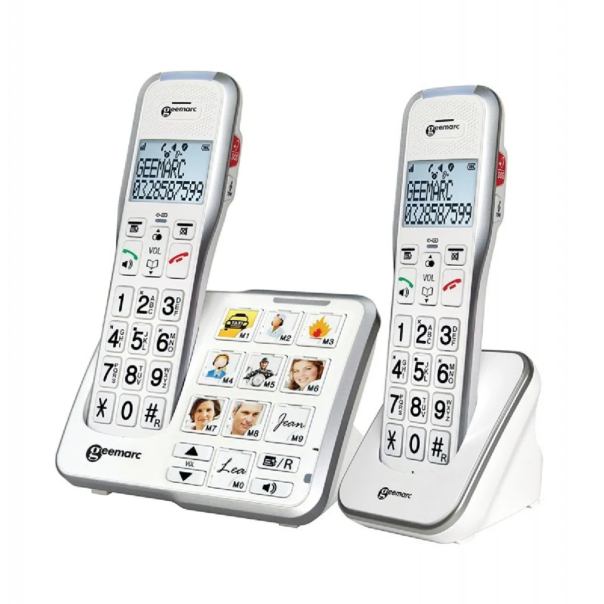 Geemarc Blanc Téléphone Fixe Sans Fil