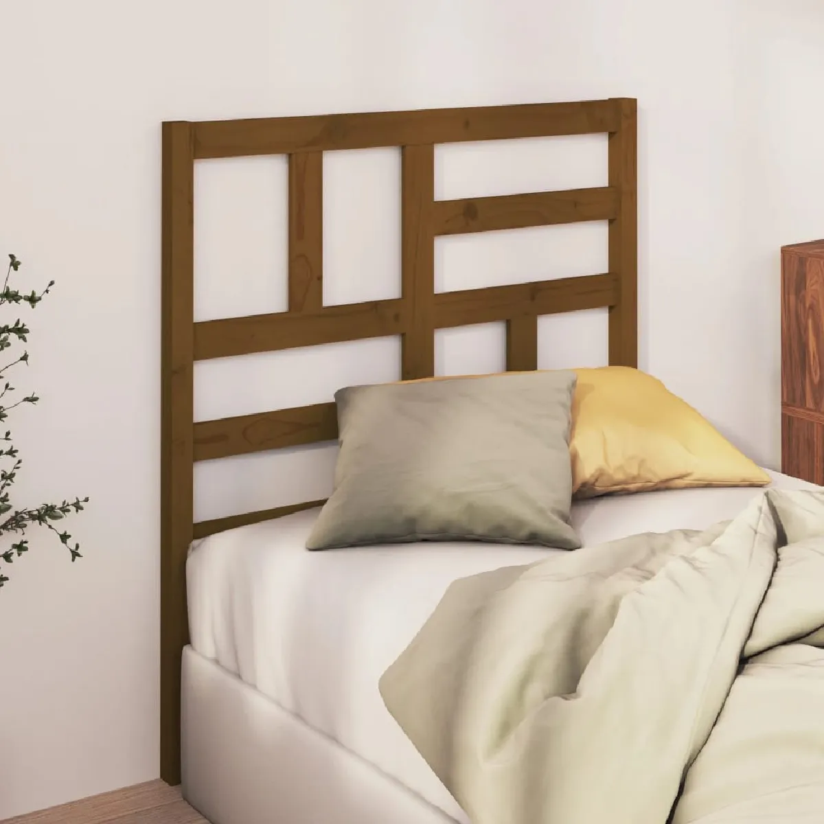 Vidaxl Tête de lit Marron miel 96x4x104 cm Bois massif de pin 818173 - vue 1