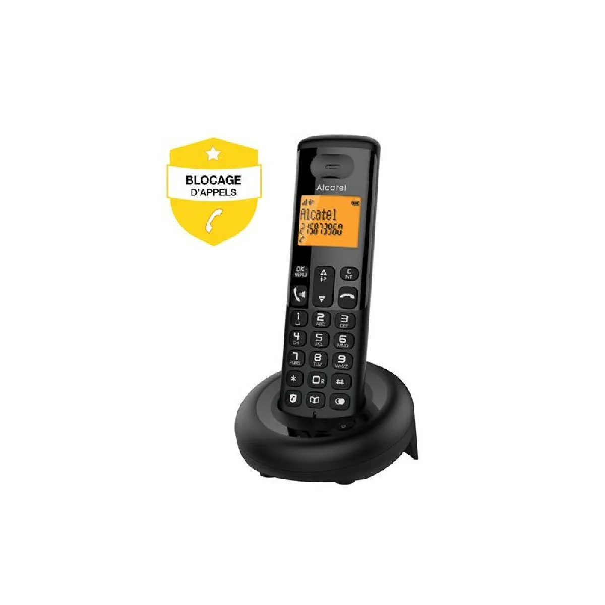 Alcatel Noir Téléphone Fixe Sans Fil