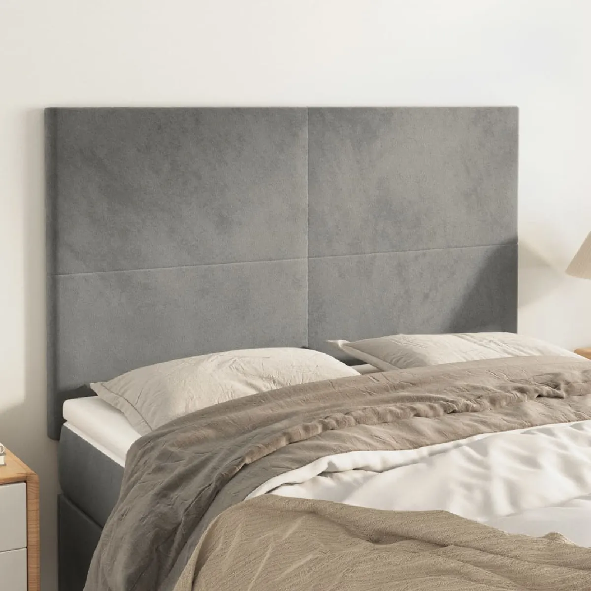 Vidaxl Têtes de lit 4 pcs - Gris clair