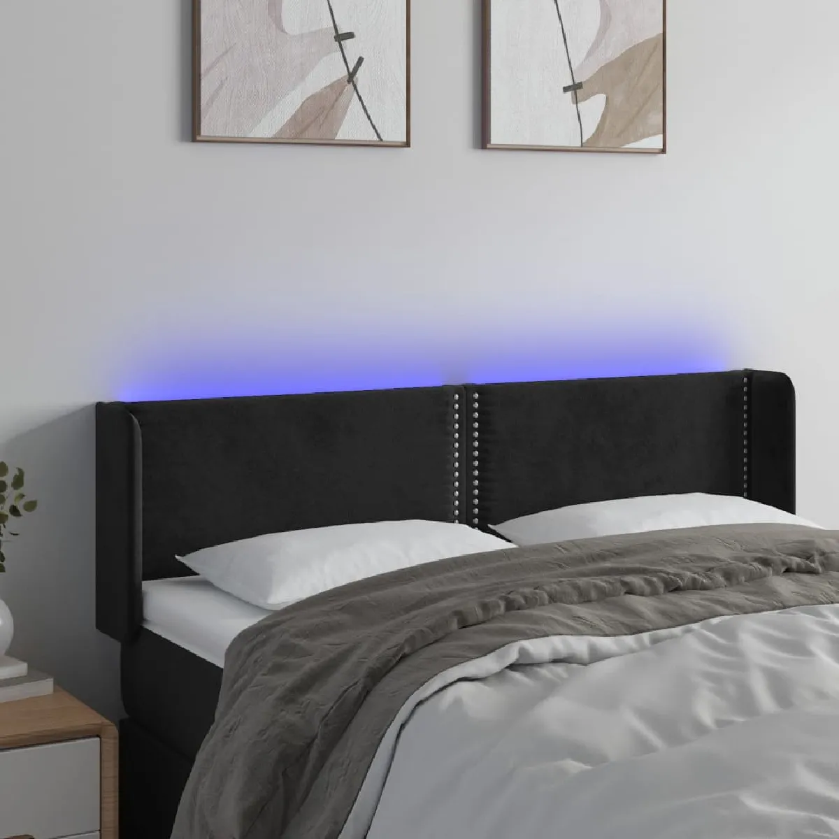 vidaXL Tête de lit à LED 147x88