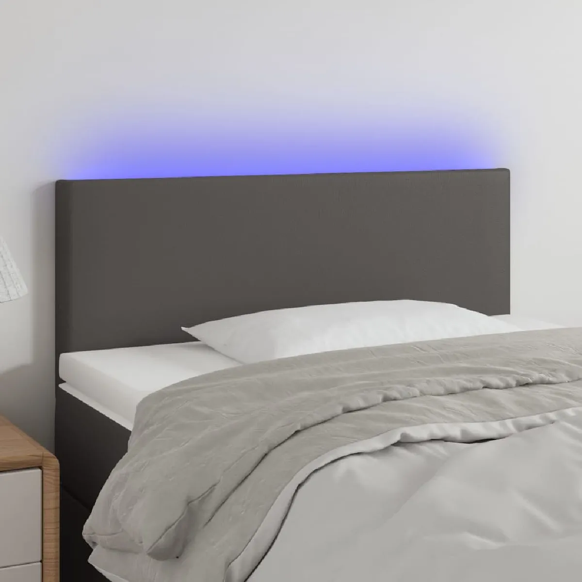 vidaXL Tête de lit à LED - Gris