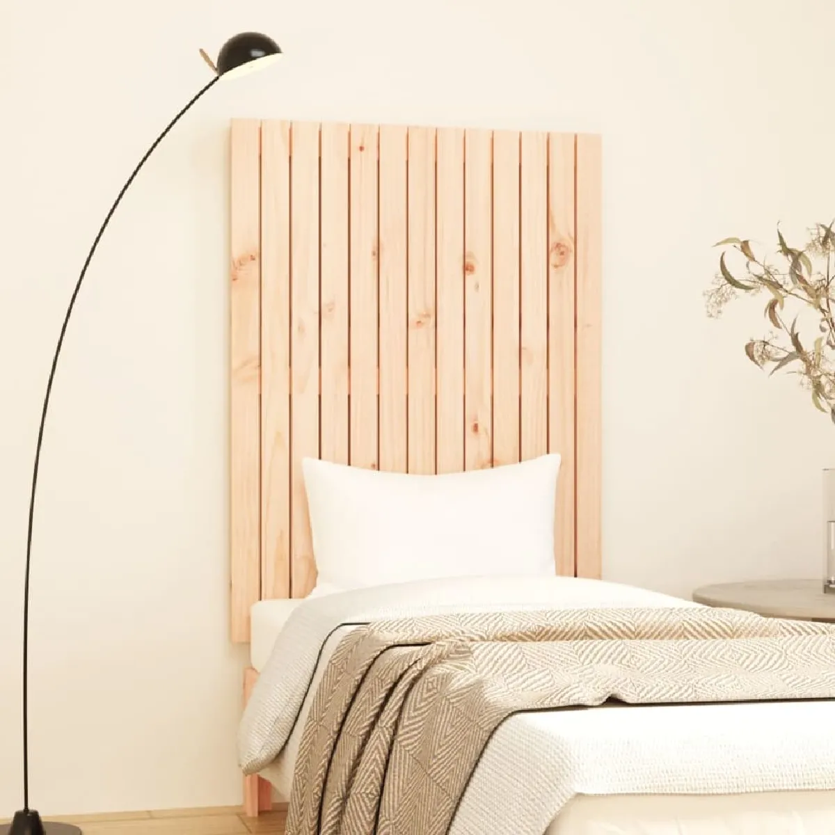 Vidaxl Tête de lit murale 82,5x3x110 cm Bois massif de pin - vue 1