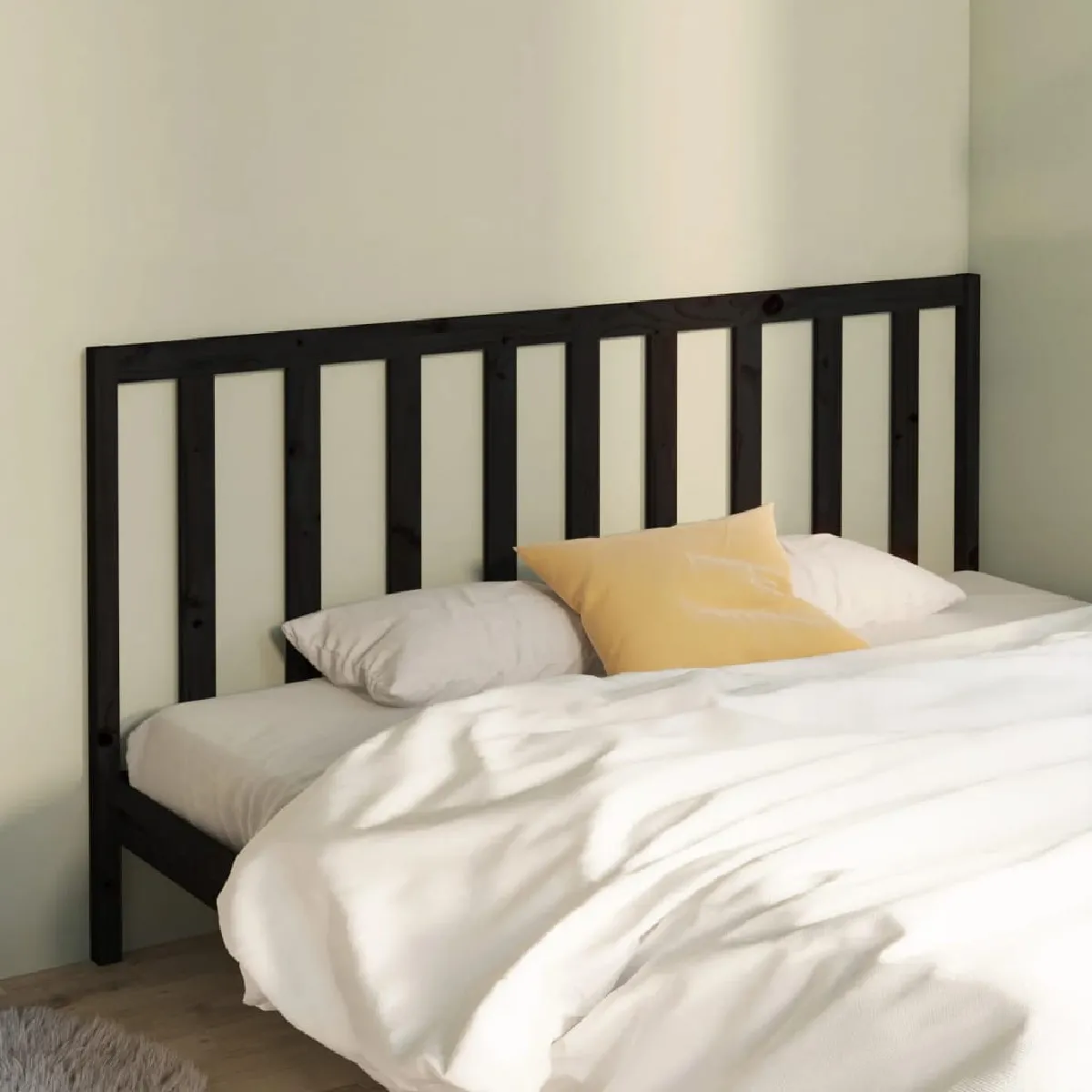 Vidaxl Tête de lit Noir 206x4x100 cm Bois massif de pin 817714 - vue 1