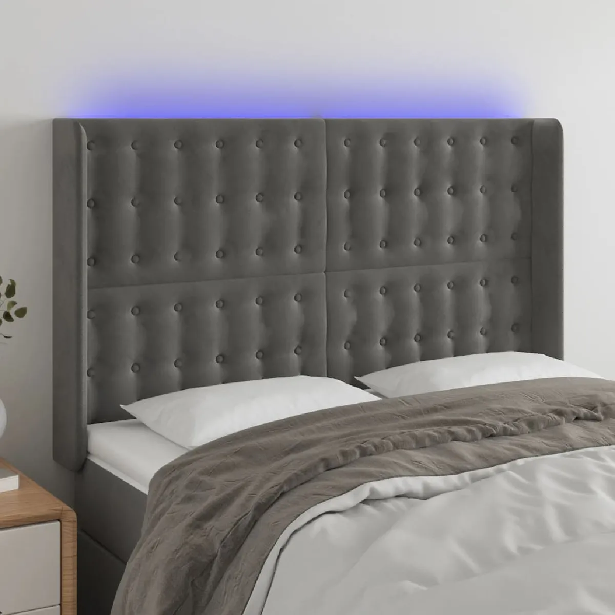 vidaXL Tête de lit à LED Velours - vue 7