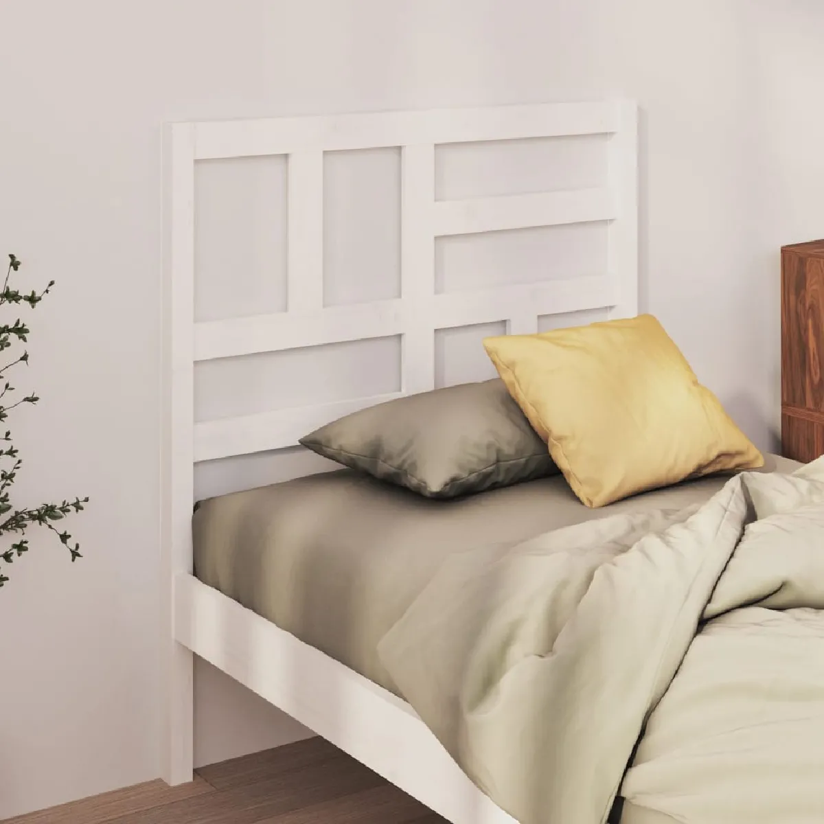 Vidaxl Tête de lit Blanc 96x4x104 cm Bois massif de pin 818171 - vue 1