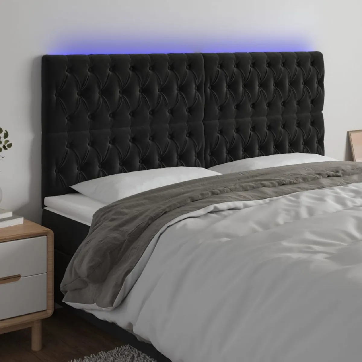vidaXL Tête de lit à LED 180 cm Velours
