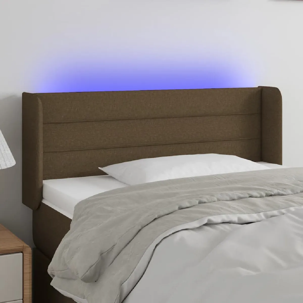 vidaXL Tête de lit LED - Marron foncé