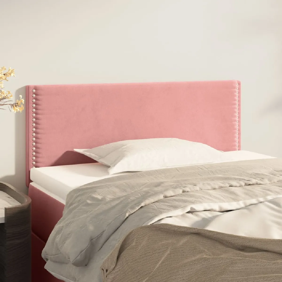 Vidaxl Tête de Lit Meuble de Chambre à Coucher Accessoire de Lit Simple Tête de Cadre de Lit Intérieur Rose 100x5x78/88 cm 345923 - vue 1