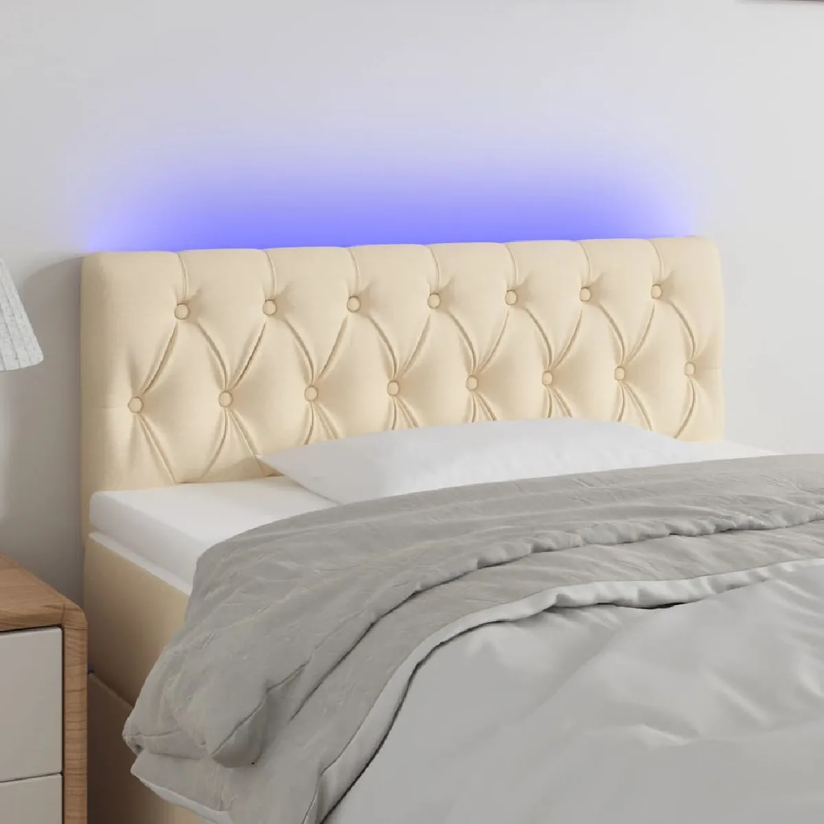 vidaXL Tête de lit LED Crème - vue 2