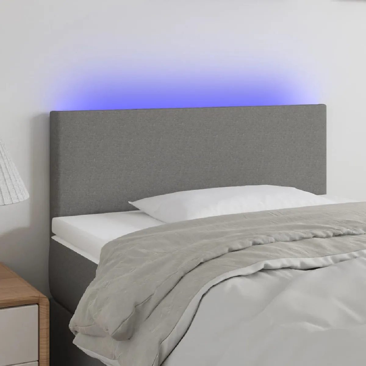 vidaXL Tête de lit à LED - Gris foncé
