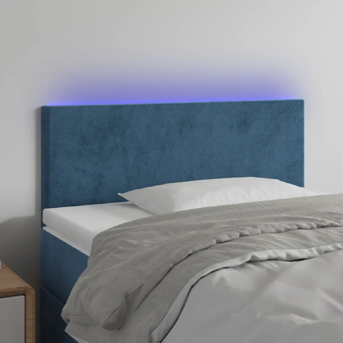 vidaXL Tête de lit à LED - Bleu foncé