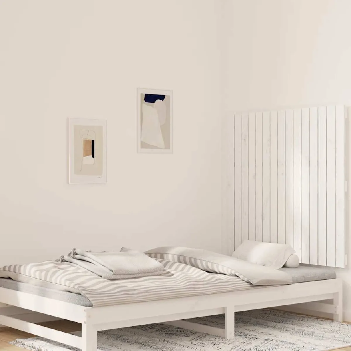 Vidaxl 824884 Tête de lit murale Blanc 95,5x3x90 cm Bois massif de pin - vue 1