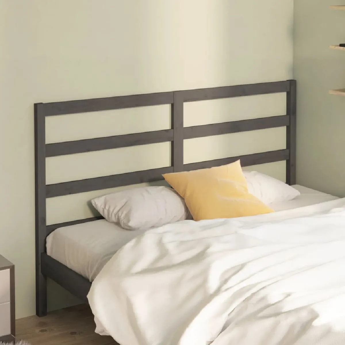Vidaxl Tête de lit Gris 166x4x100 cm Bois massif de pin 817652 - vue 1