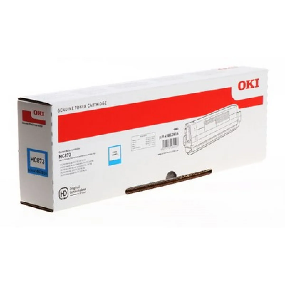 Toner laser OKI 45862816 pour MC873MC883 10 000 pages Cyan Neuf
