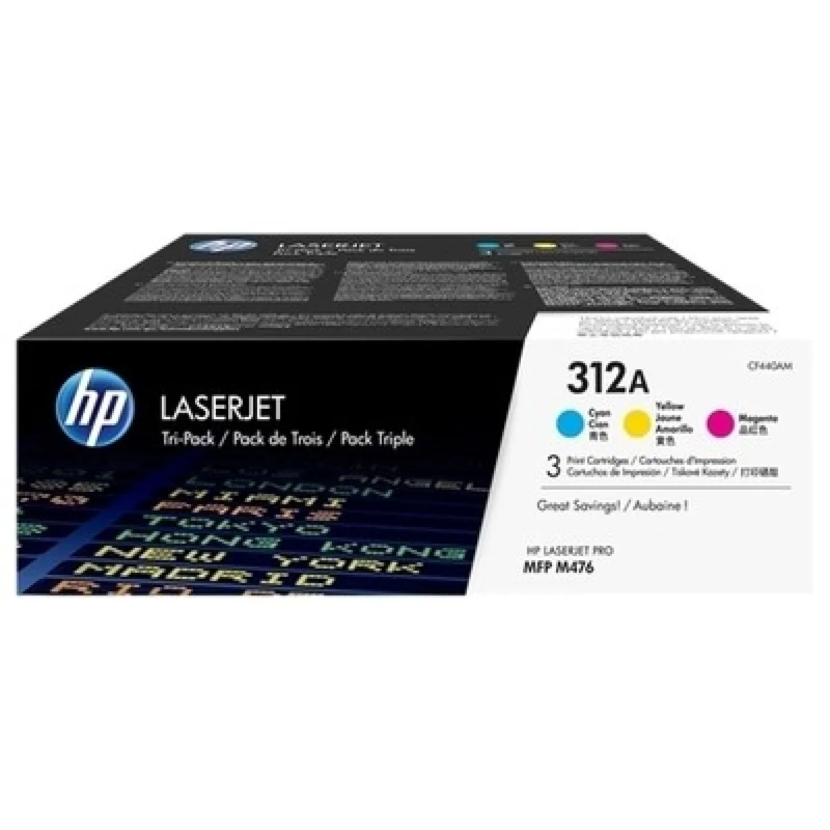 HP Pack de 3 CF440AM Cyan et Jaune - vue 2
