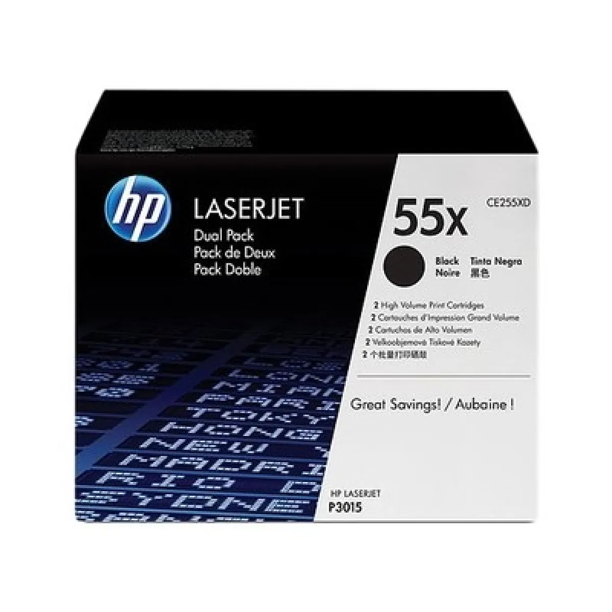 HP 55X Pack de 2 à rendement élevé original LaserJet cartouche de toner CE255XD pour LaserJet Enterprise MFP M525 LaserJet Enterprise Flow MFP M525 LaserJet Managed MFP... - vue 6