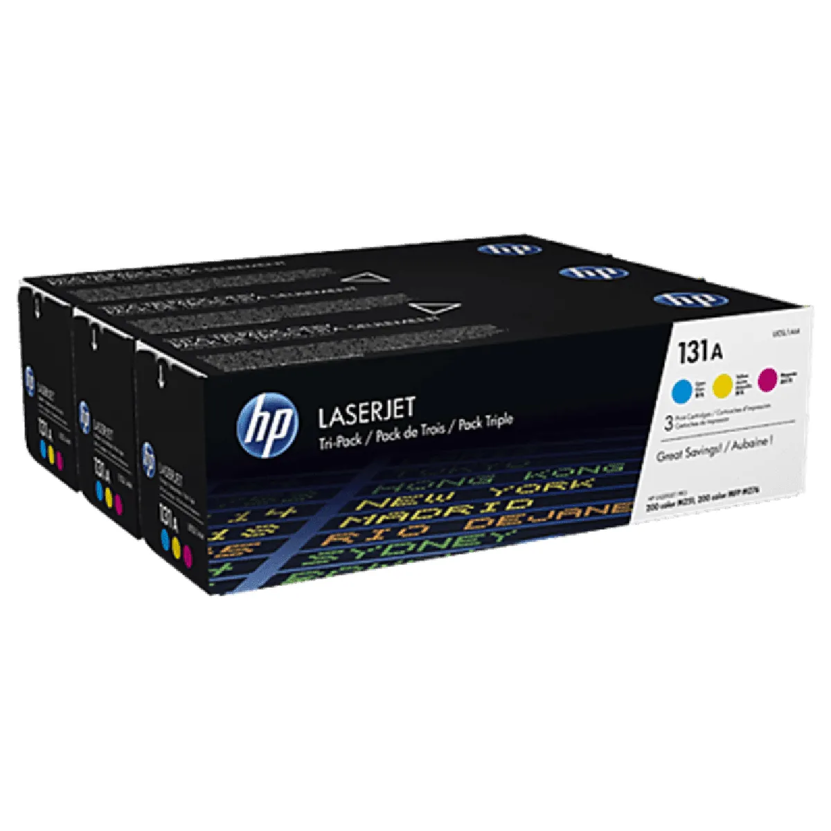 HP Pack de 3 U0SL1AM Cyan et Jaune - vue 3