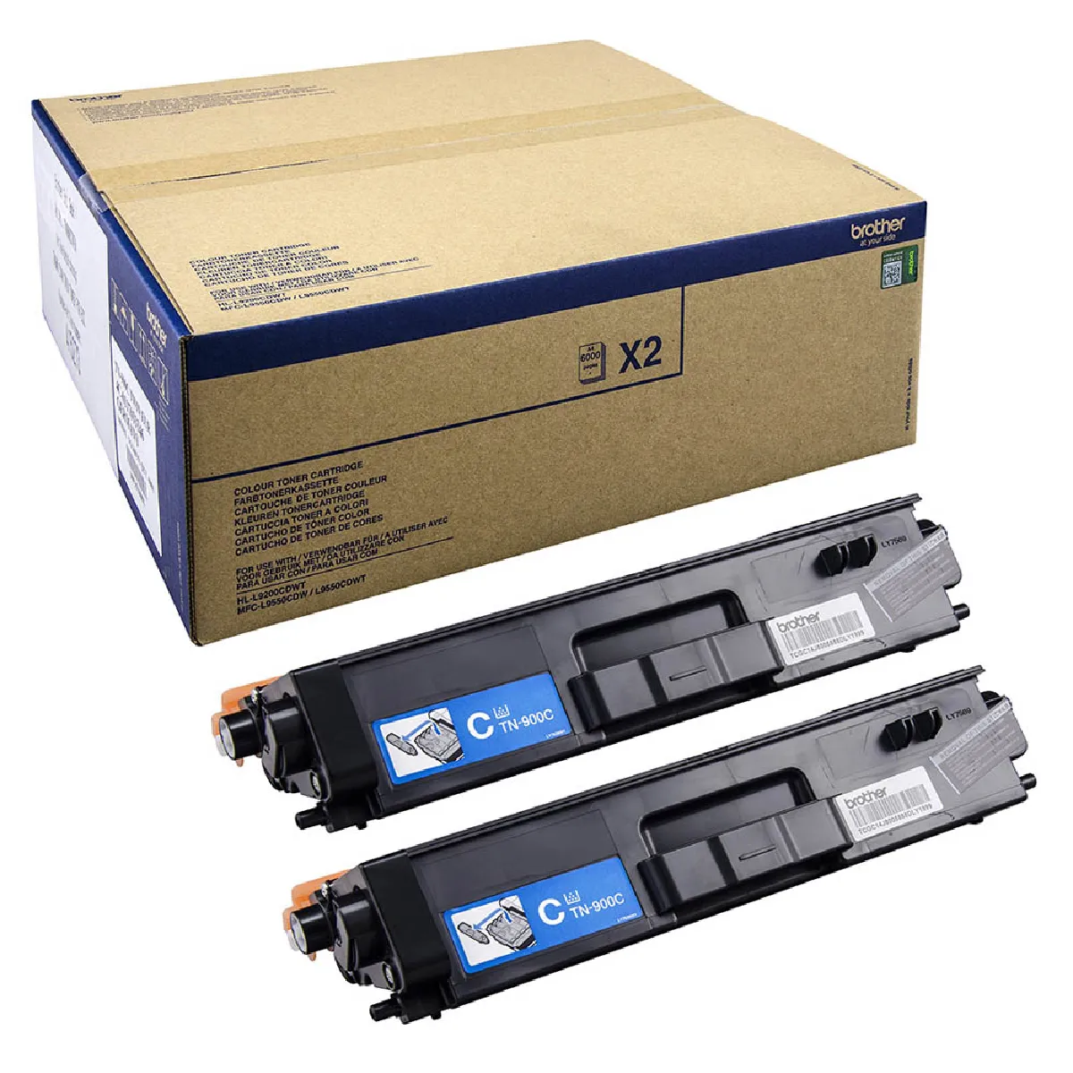 Brother TN 900CTWIN Toner Cyan Pack 2