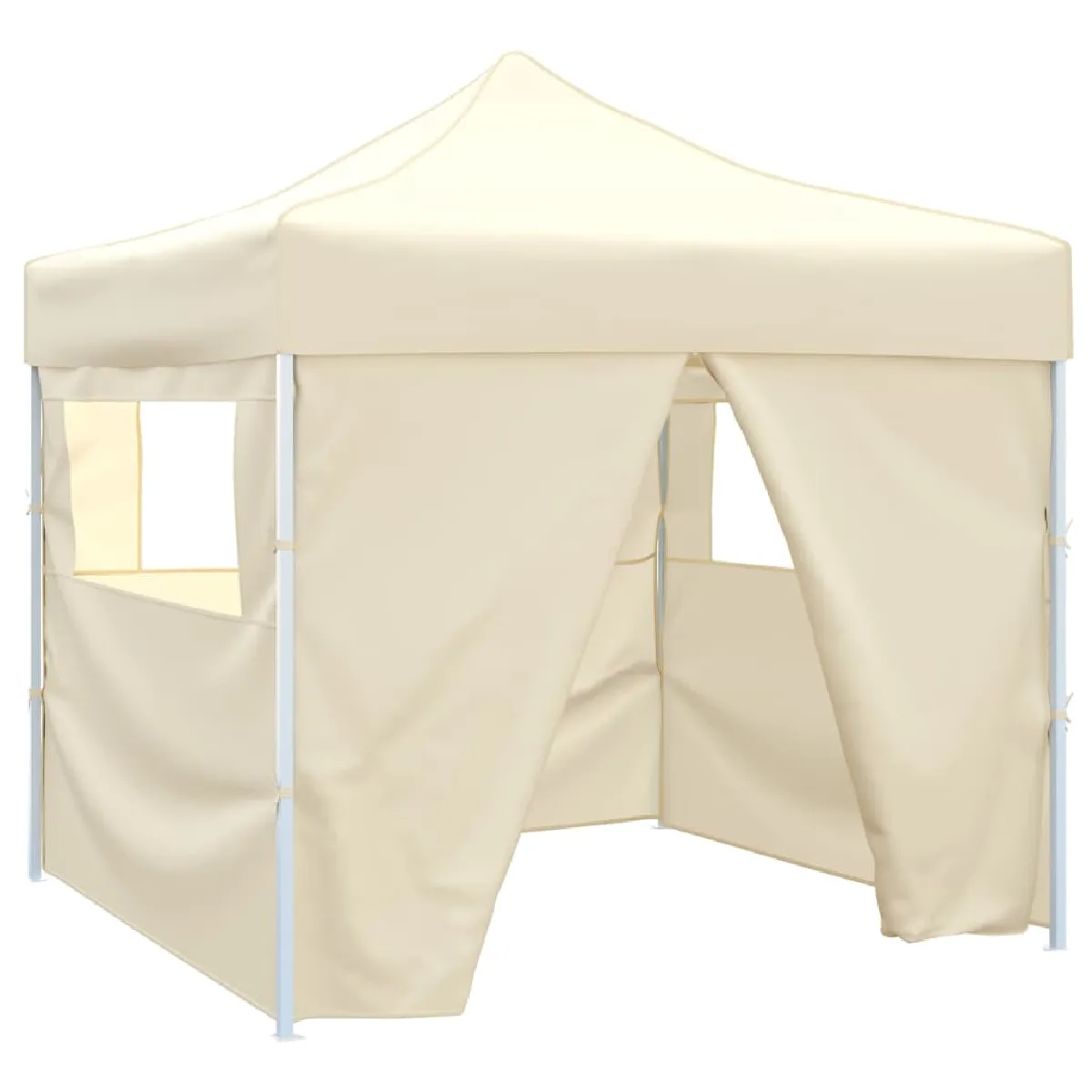 vidaXL Tente pliable avec 4 parois Crème 3 x 3 - vue 2