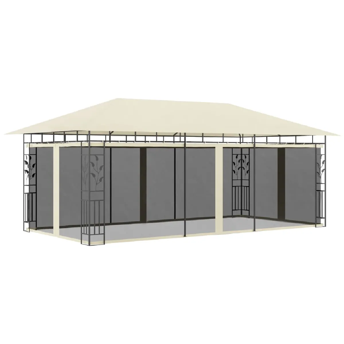 vidaXL Belvédère avec moustiquaire 6x3 Crème - vue 2