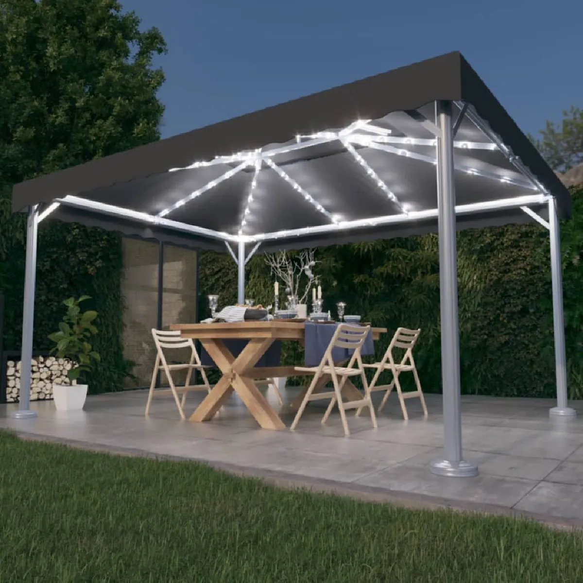 vidaXL Tonnelle et LED 4x3 - vue 2