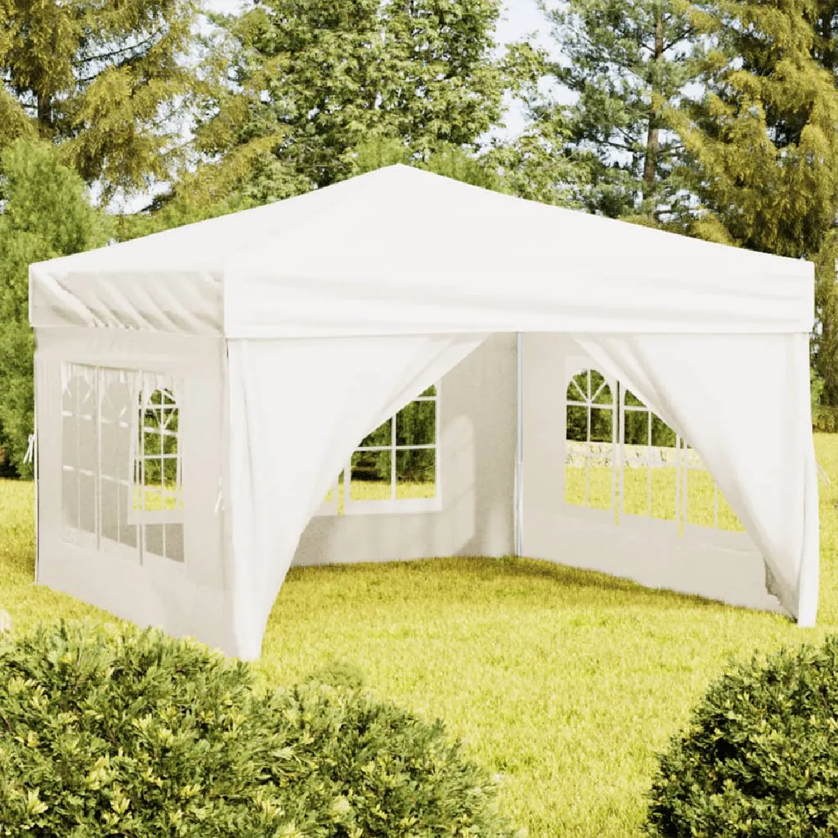 Vidaxl Tente de réception pliable avec parois Crème 3x3 m