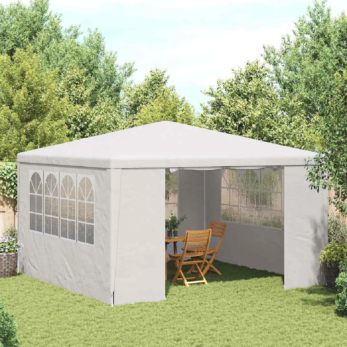 Vidaxl Tente de Réception 3x6 m PE Bleu Tonnelle Pavillon Chapiteau de Jardin 45083 - vue 2