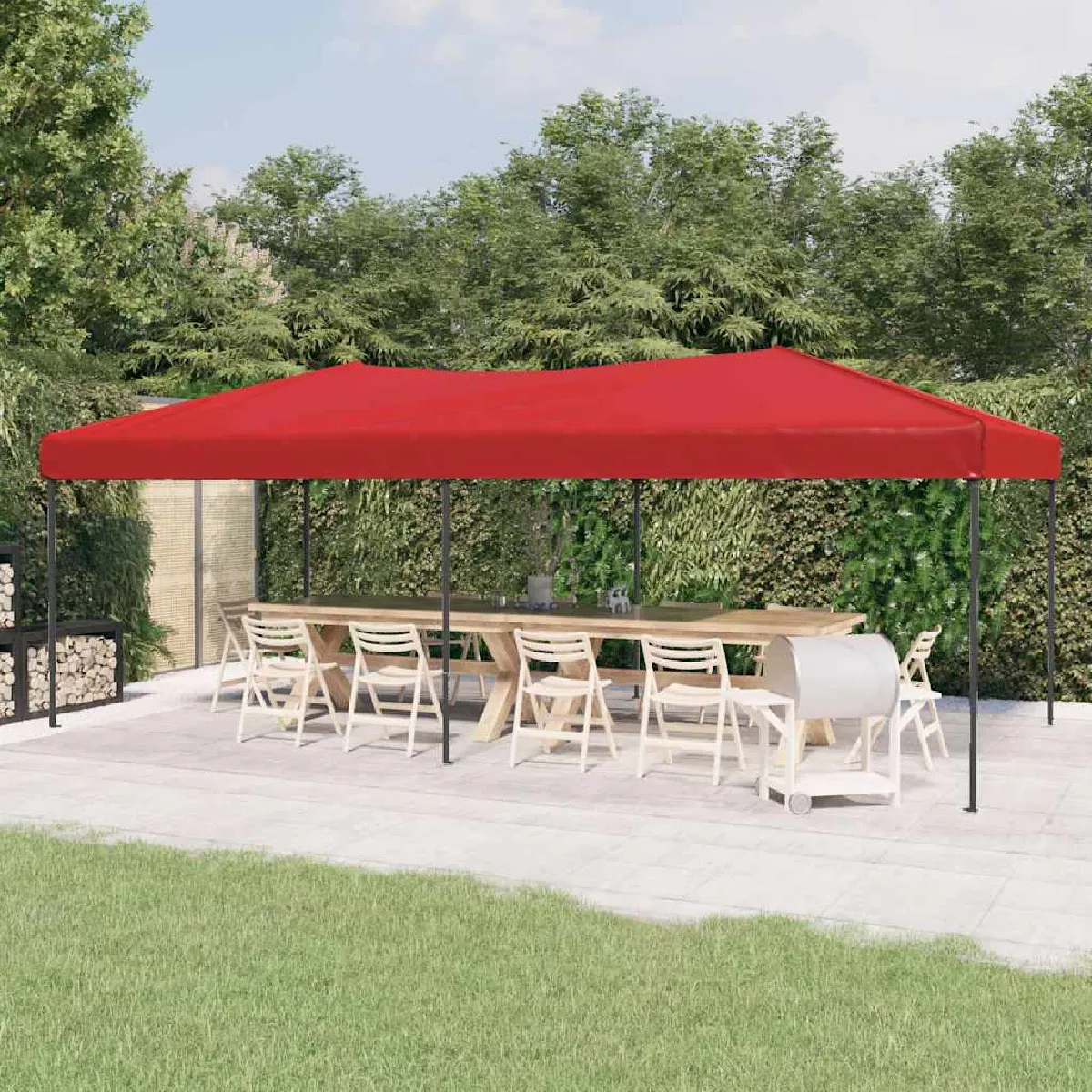Vidaxl Tente de réception pliable Rouge 3x6 m - vue 2