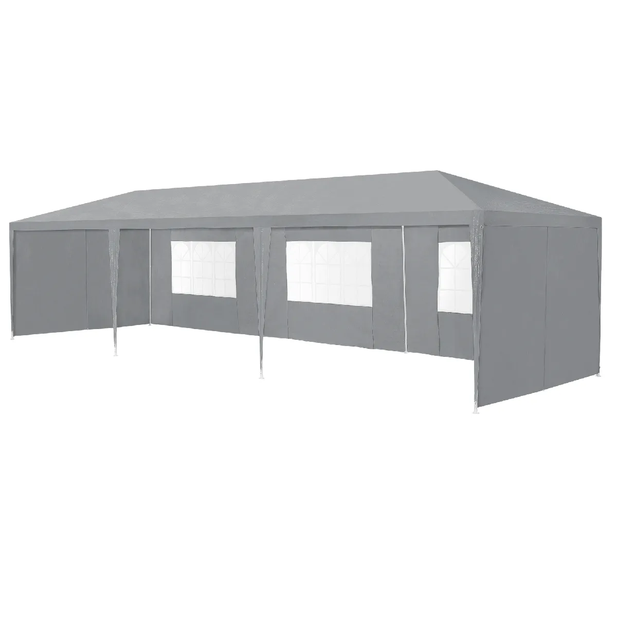 [casa.pro] Pavillon de Jardin Toit Imperméable Tente de Fête Extérieur Tonnelle de Jardin Auvent Plage Camping Réception Cadre en Acier Robuste Résistant UV Polyétylène 600 x 300 x 255 cm - vue 2