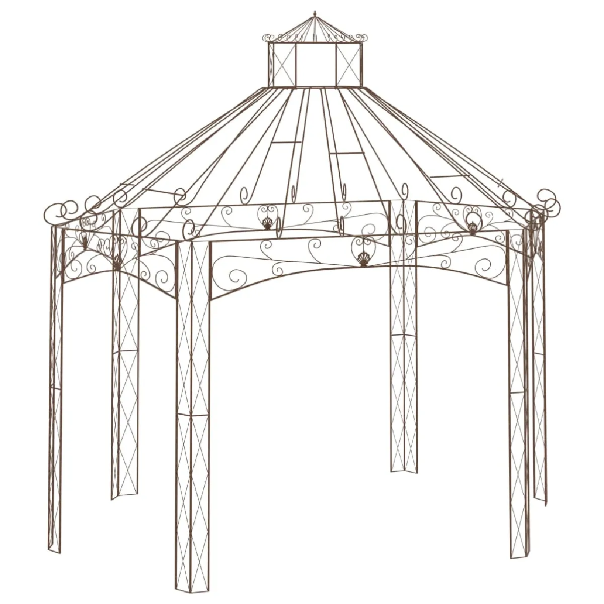 vidaXL Pavillon de jardin antique 400x258x378 cm Fer - vue 2