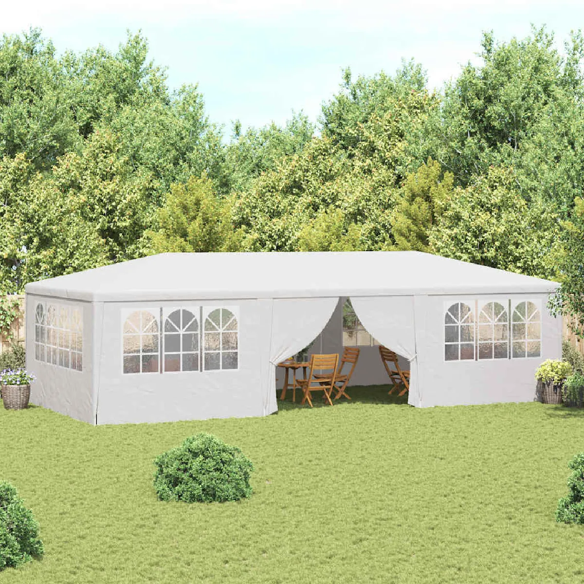vidaXL Tente de Réception avec Parois Latérales Belvédère Tonnelle Pavillon Chapiteau Mariage Barbecue Voyage de Camping 4x9 48529 - vue 2