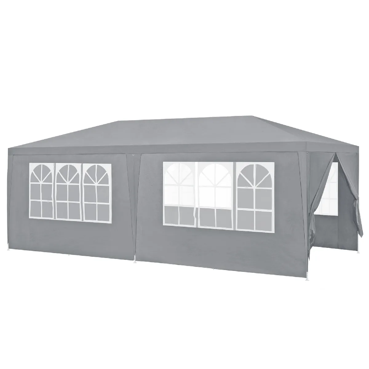 [casa.pro] Pavillon de Jardin Toit Imperméable Tente de Fête Extérieur Tonnelle de Jardin Auvent Plage Camping Réception Cadre en Acier Robuste Résistant UV Polyétylène 600 x 300 x 255 cm - vue 3