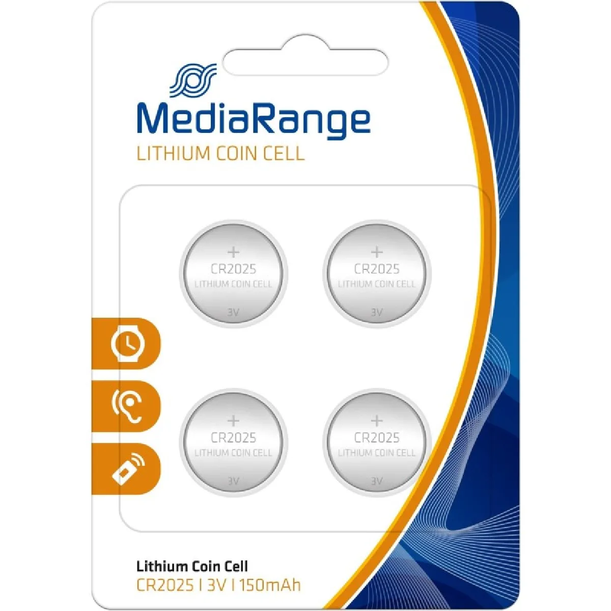 Mediarange Piles Bouton Lithium Cr2025 - Pack De 4