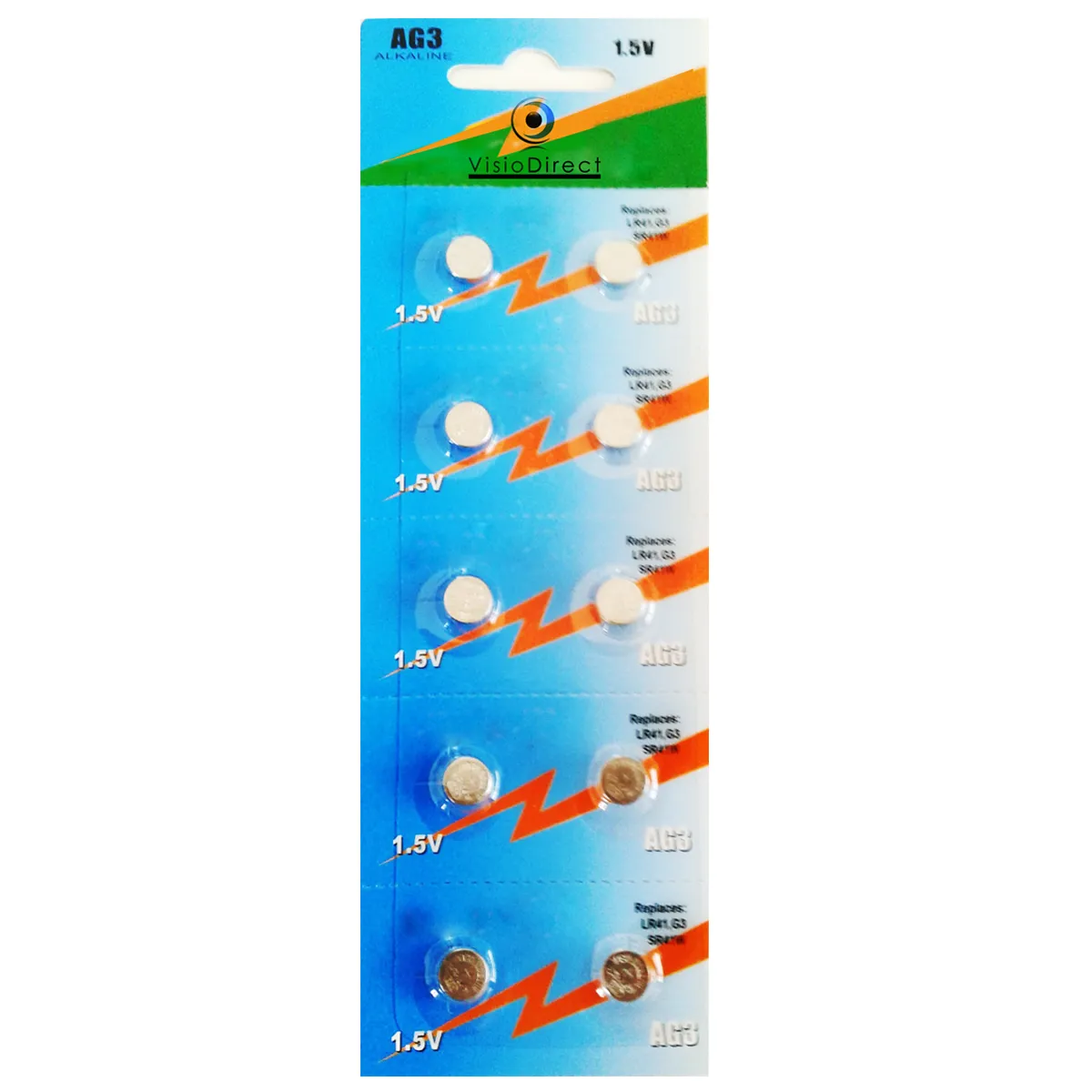 Visiodirect Piles Bouton Ag3 1,5 V - Lot De 10