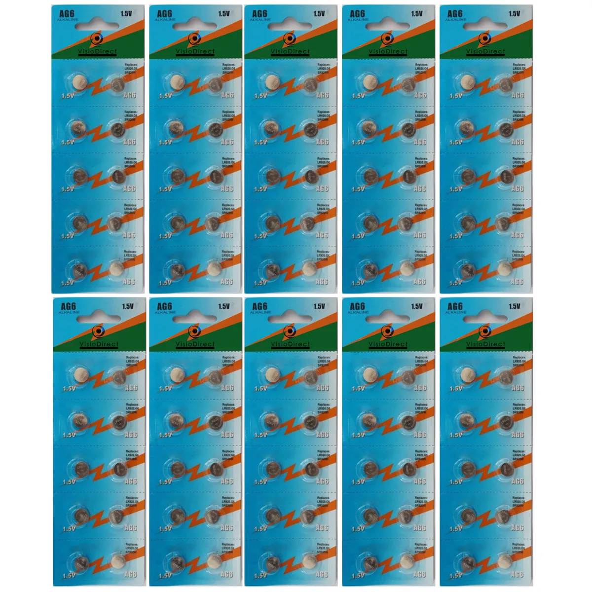 Visiodirect Piles Bouton Ag6 1,5V - Lot De 100