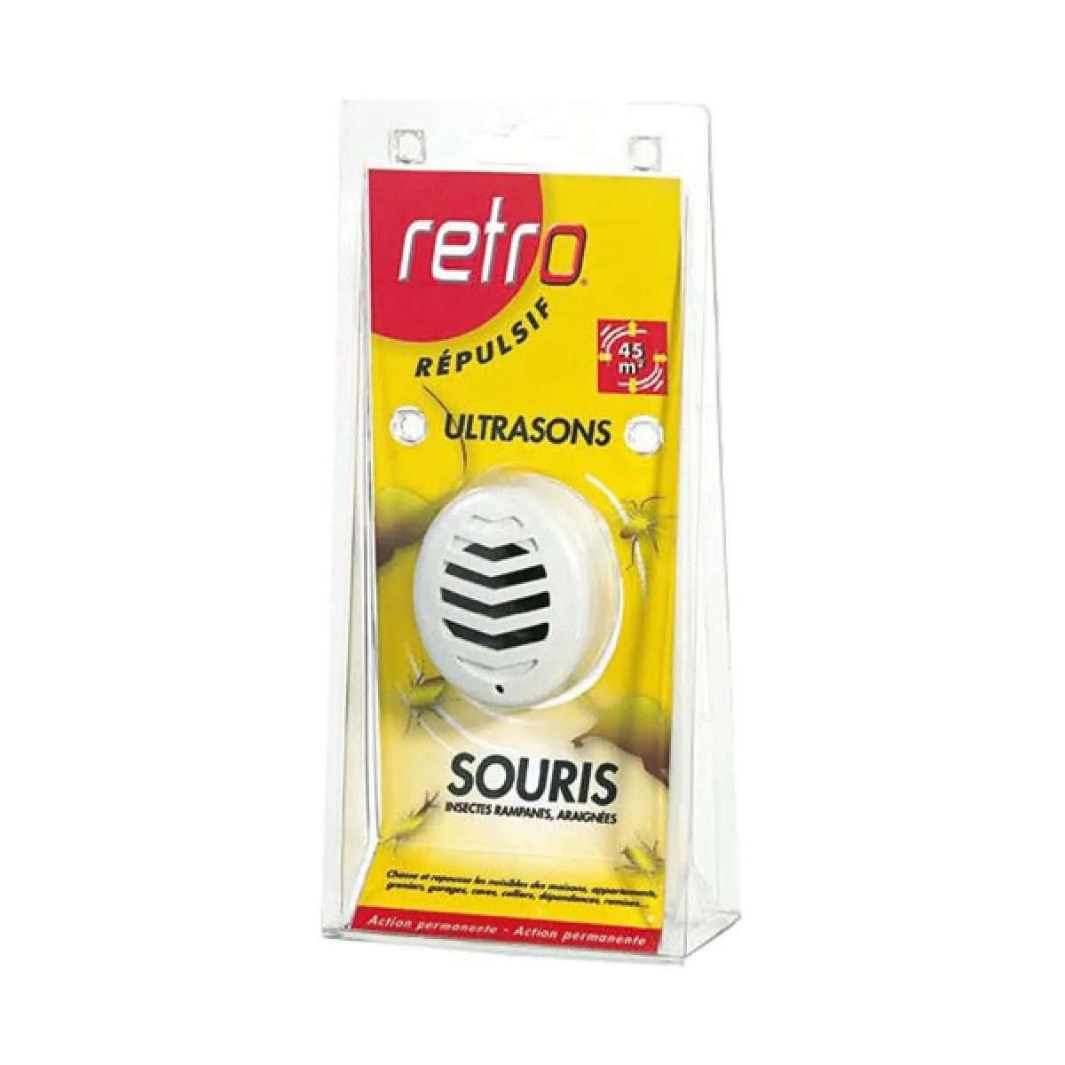 Retro Homme Répulsif Ultrasons Souris Insectes Rampants 45M2 - Rus1