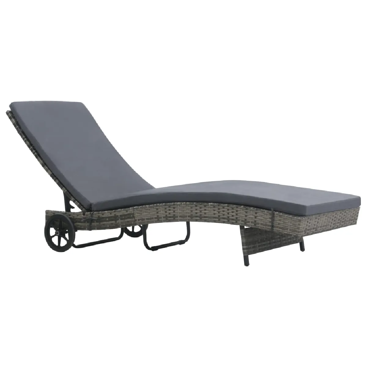 Vidaxl chaise longue pliable résine tressée - vue 6