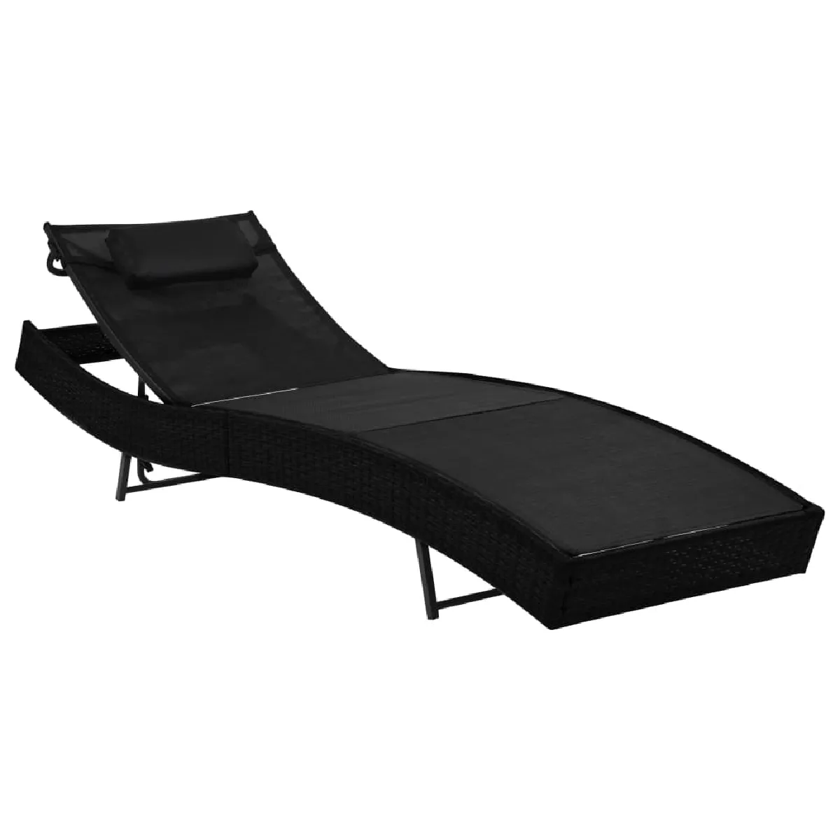 vidaXL Chaise longue en résine tressée - vue 2