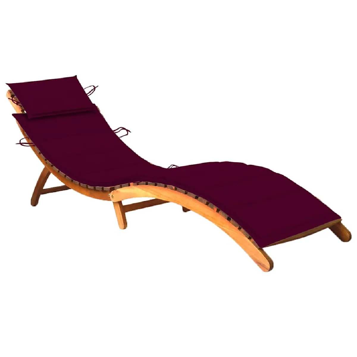 vidaXL Chaise Longue de Jardin avec Coussin - Acacia