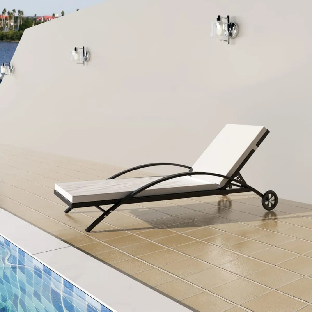 VIDAXL Chaise longue avec roues - vue 2