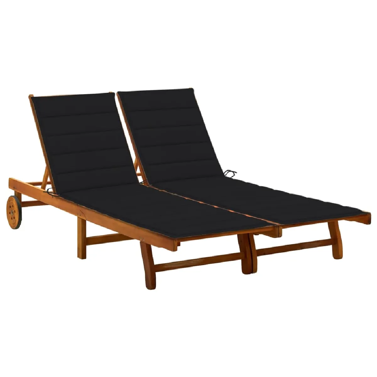 vidaXL Chaise longue 2 places acacia - vue 5