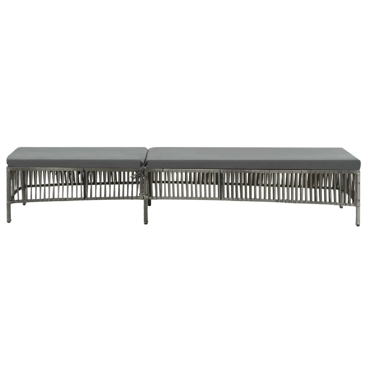 Helloshop26 Chaise longue résine tressée - Gris