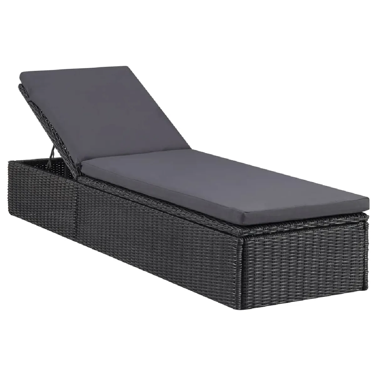 vidaXL Chaise longue en résine tressée