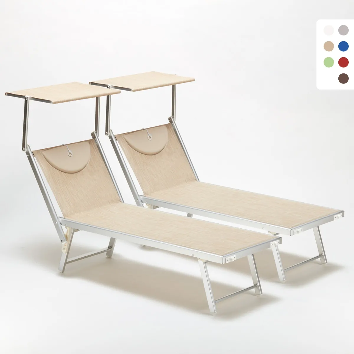 Beach and garden design Chaise longue aluminium - Beige